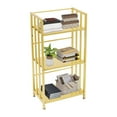 thumbnail image 4 of 3-Tier Gold Floor Standing Display Bookshelf, Open Shelf Bookcase, Display Rack for Home Decoration, 4 of 13