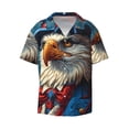thumbnail image 3 of Goofa Surreal Bald Eagle Gentleman Printed Men's Casual Short-sleeved Shirt,Lightweight Breathable Button-down,Summer Casual men's top,Versatile Fashion shirt-3X-Large, 3 of 7
