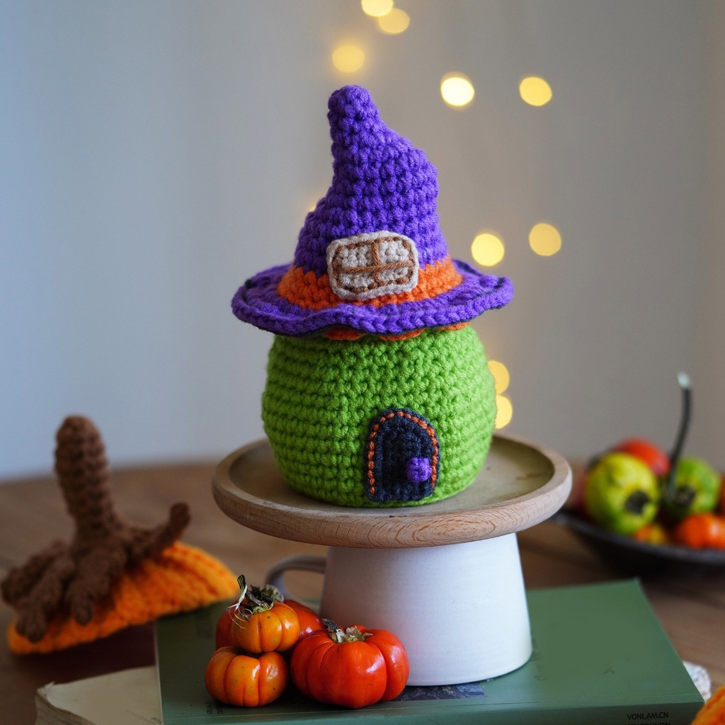 Halloween Candy House Crochet Set for Kid Adult, with Video Tutorial Instruction, Crochet Hook, Knitting Needle, Yarns