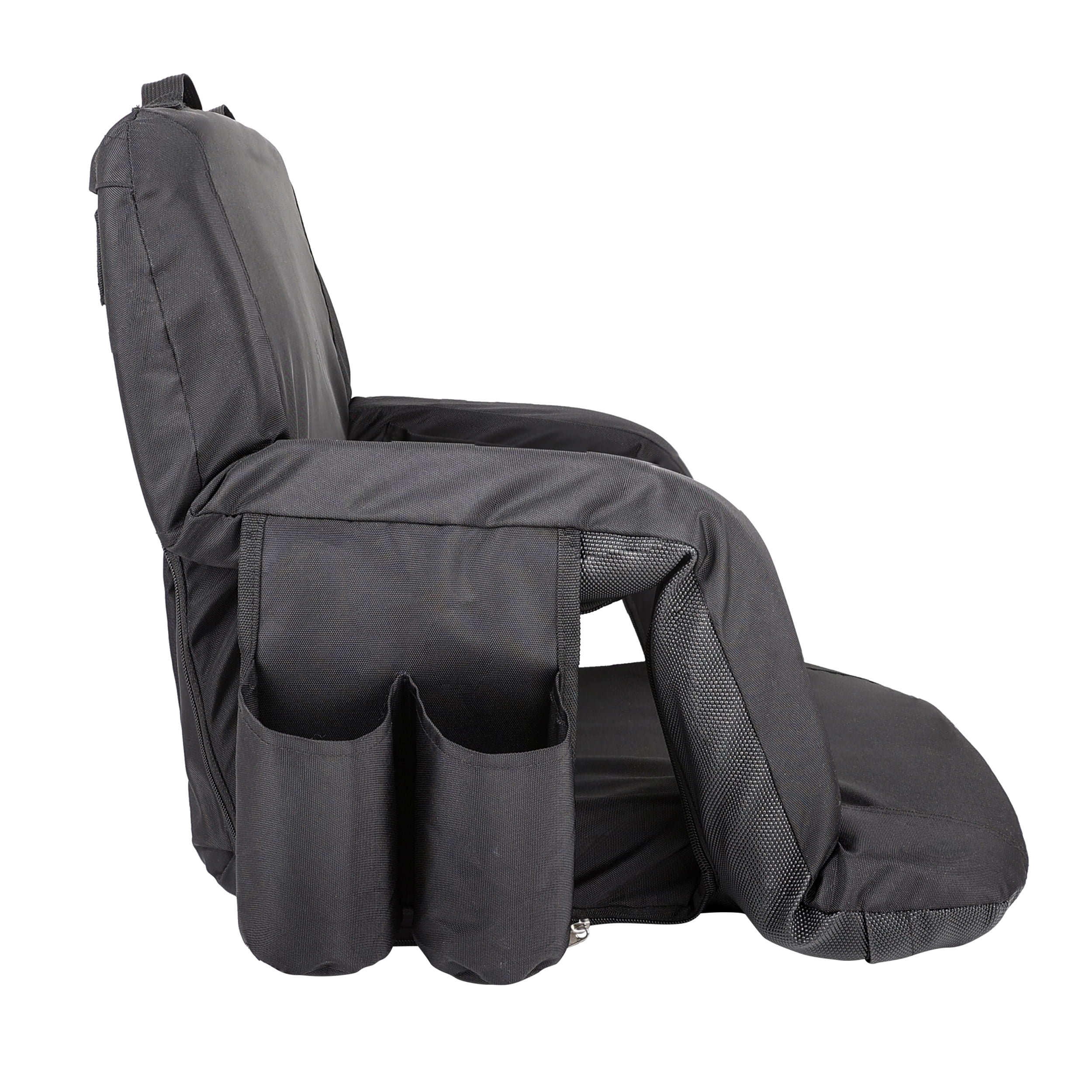 Cascade Mountain Tech 22" Wide Reclining Stadium Seat - with Pocket - Black