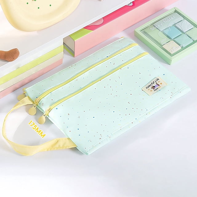 weibbin Sac pour Documents en Forme de Chiot à Double Couche avec Fermeture Éclair A5 Grande Capacité Fourre-Tout pour Rangement de Feuilles de Test Classification de Matières