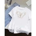 thumbnail image 1 of [Butterfly Print] Y2K Butterfly Print T-Shirt for Women | Short Sleeve, Round Neck | Cotton | Machine Washable | Casual Retro Fashion | Women, Sports Fashion | Retro |, 1 of 6