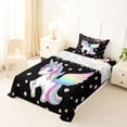 thumbnail image 5 of Erosebridal Cute Unicorn Twin Sheet Sets,Pink Flowers Cherry Blossom Bedding For Kids Girls 3-Piece, 5 of 6