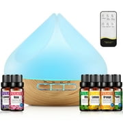 UWANTME 500ml 14 Color Lights Essential Oil Diffuser, 6 Essential Oils and 4 Auto Shut-off Timer