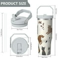 thumbnail image 5 of 1pc Cat Lovers 30oz Tumbler with Straw & Handle - Insulated Stainless Steel Cup | Holiday Gift for Man Women (Christmas, Valentine's, Birthday), 5 of 7