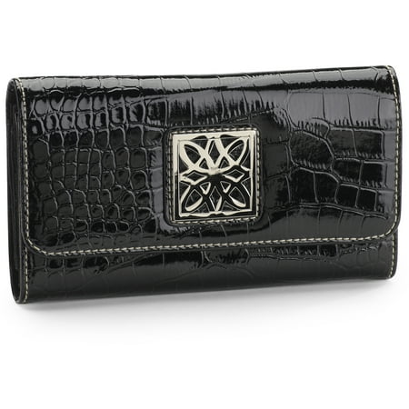 George Flap Clutch Wallet, Black