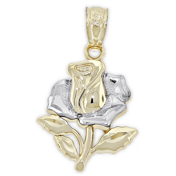 Charm America - Gold Blossoming Rose Charm - 14 Karat Solid Gold