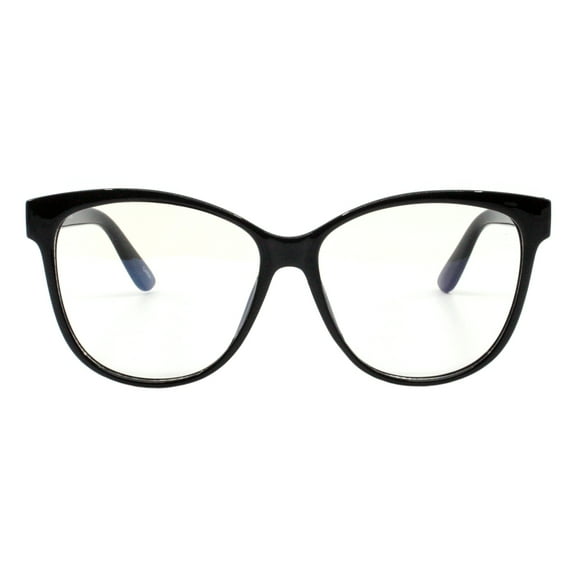 Blue Light Filtering Lens Clear Glasses Women's Oversized Butterfly UV400 Black