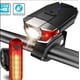 thumbnail image 1 of Juego de luces para bicicleta, kit de luces recargables por USB, luces para bicicleta de montaña, faros delanteros recargables por USB, luces dobles para casco, luz brillante, 1 of 5