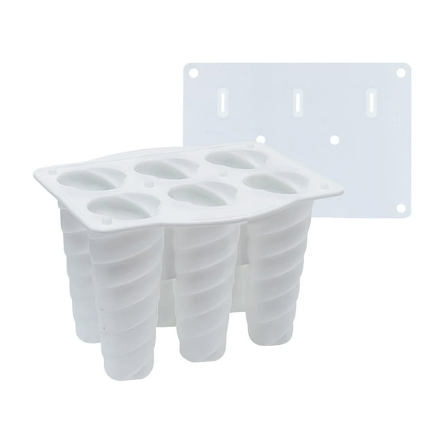 Dvkptbk Ice Cream Molds 6 Cavity Ice Cream Molds with Lid DIY Ice Cream Molds Kitchen Gadgets