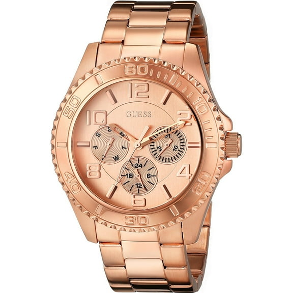 GUESS Women's W0231L4,Ladies's Sporty Rose Gold-Tone Multi-Function,50m WR