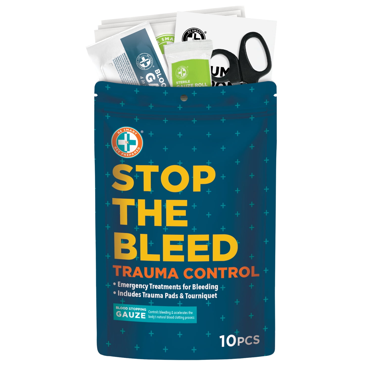 (3 pack) Stop The Bleed Trauma Control, 10 Pieces by Be Smart Get Prepared - medium size