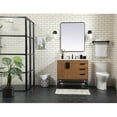 thumbnail image 6 of Elegant Decor Eugene 36" Aluminum MDF Single Bathroom Vanity in Walnut Brown, 6 of 8
