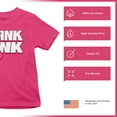thumbnail image 4 of Tee Hunt Think Youth T-Shirt Breast Cancer Awareness Ribbon Kids, Pink, Medium, 4 of 5