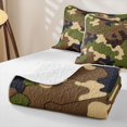 thumbnail image 4 of Manfei Rustic Camouflage Bed Spread Queen, Vintage Camo Queen Coverlet Set, Coyote Brown, 3 Pieces, 1 Quilt and 2 Pillowcases, 4 of 7
