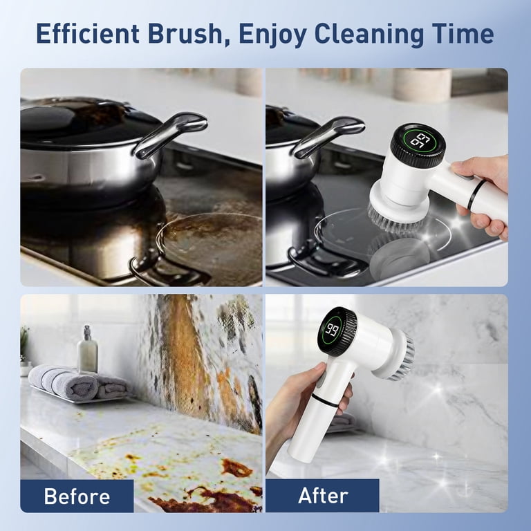 Arenviy Electric Spin Scrubber, Cordless with 5 Brush Heads photo 8