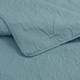 thumbnail image 3 of Sapphire Home 3-Piece King/Cal-King Oversize Bedspread Coverlet Bedding Set w/2 Shams, Soft Touch, Solid, Stylish Embossed Pattern, All-Season Oversize Comforter Bed Cover, Emma King Spa Blue, 3 of 3