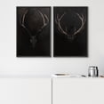 thumbnail image 4 of IDEA4WALL Framed Canvas Print Wall Art Set Rustic Antler Skull Pattern Prints Dark Dramatic Black Vintage-Inspired Deer and Elk Antlers Illustrations Minimal for Home Decor - 16"x24"x2 Black, 4 of 5