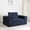 Dark Blue, variant on YWEN 58-inch Convertible Compression Sofa Bed, Modern Corduroy Floor Couch with Square Arms, Pillow, Removable Washable Cover and Nonskid Bottom for Living Room, Bedroom