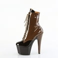 thumbnail image 3 of Pleaser ADORE-1020DC 7" Heel 2 3/4" Platform Two Tone Lace-Up Front Women's Ankle Boots, 3 of 5
