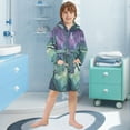 thumbnail image 5 of FORMRS Niños Bathrobe Unisex Hooded Robe Soft Plush Pajamas Sleepwear, Size 10-12T, Moonlight Forest, 5 of 7