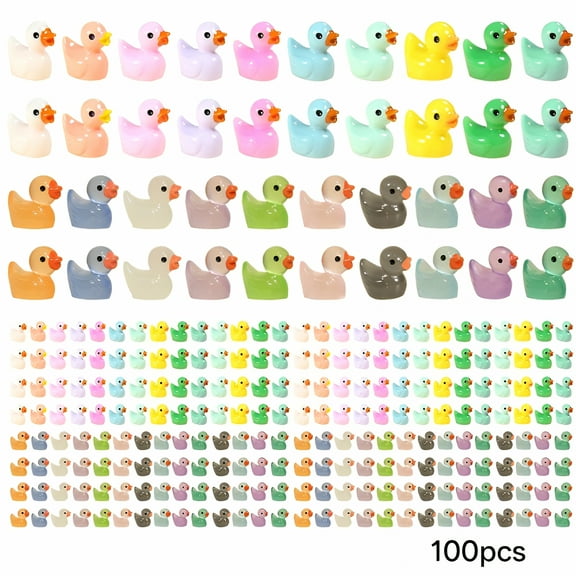BESTSKY 100Pcs Tiny Ducks Realistic Miniature Resin Ducks Mini Ducks Small Ducks Little Duck Decor S7I5