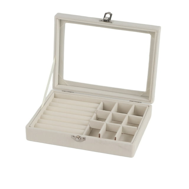 Caja de Almacenamiento de Joyería Jadeshay Joyero de Franela con Cerradura de Seguridad