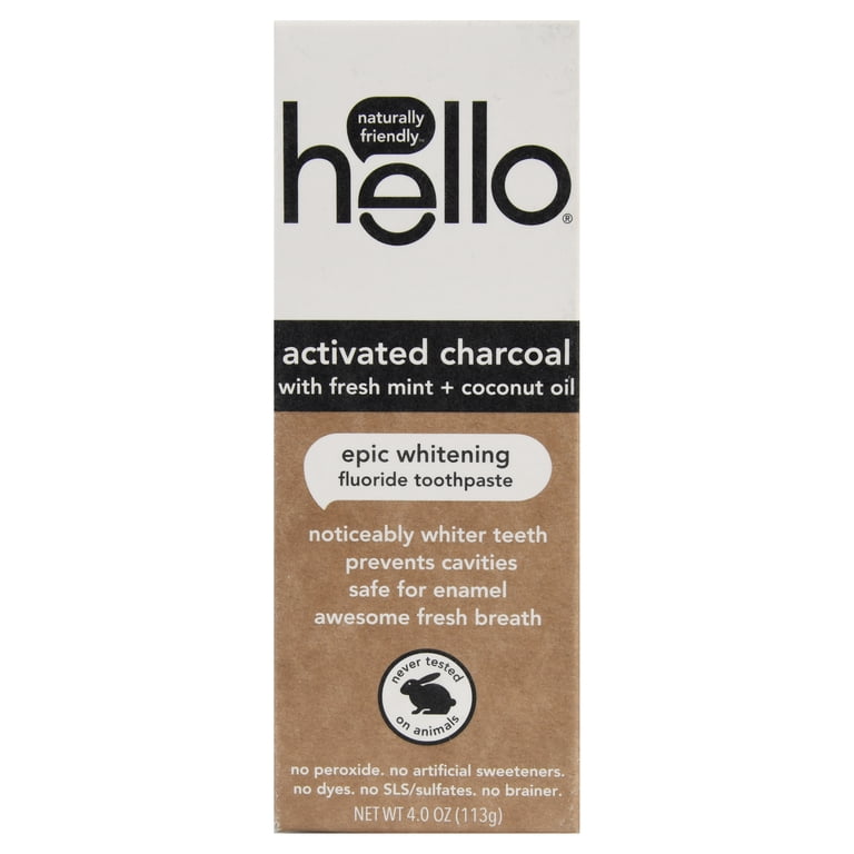 Hello Activated Charcoal Whitening Toothpaste, Fresh Mint & Coconut Oil photo 2