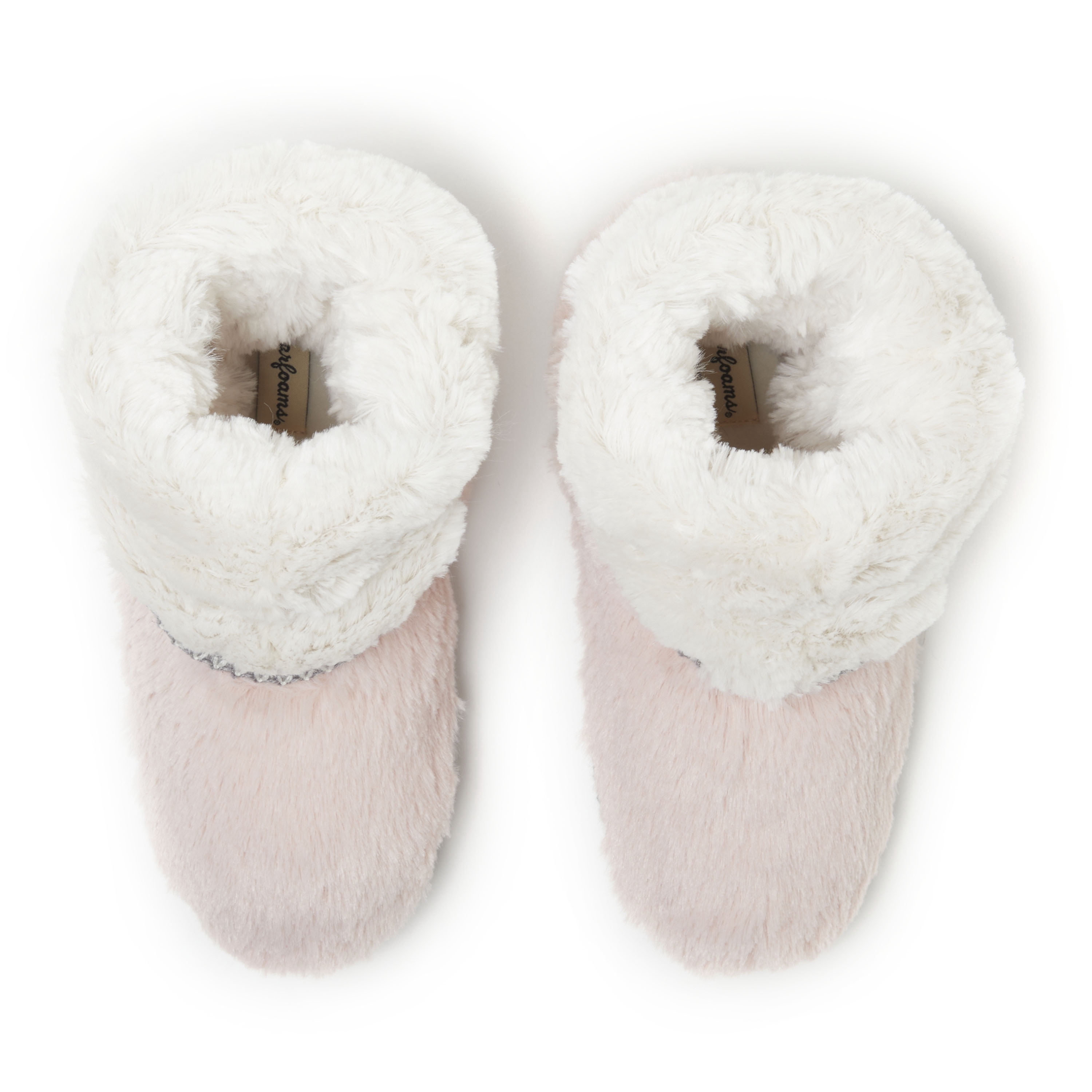 Dearfoams Women's Beth Faux Fur Fold Down Fuzzy Bootie House Slipper Boot