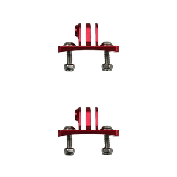 Inteprter Cámara deportiva Paracaidismo Casco Soporte de montaje fijo Escalada Esquí Trípode Adaptador de aleación de aluminio Reemplazo para Rojo 2piezas