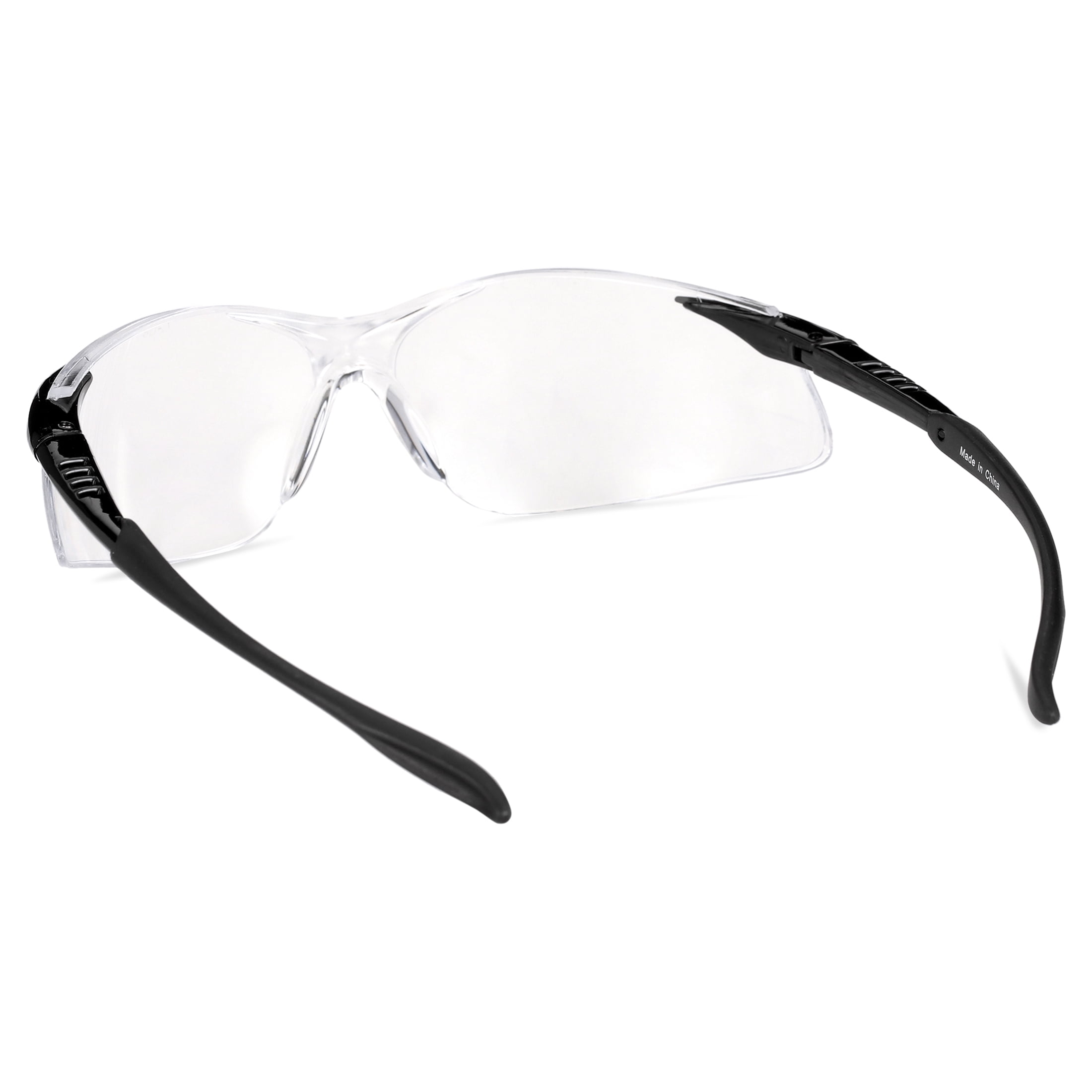 Safety Vu Rimless Safety Glasses, Clear/Black with Clear PC Lens.
