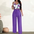 thumbnail image 1 of Fankiway Ensemble Mode Femmes Été Col Rond Imprimé Décontracté Sans Manches Haut+ Pantalon Vêtements d'Entraînement Femmes Ensembles, 1 of 8