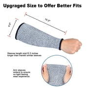 ReHaffe Arm Protectors for Thin Skin and Bruising Level 5 cut resistance Forearm Sleeves 10 Comfortable for Women Men Garden Repair Work(2 Pairs )