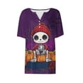 thumbnail image 5 of jobturf Halloween Shirts for Women Skeleton Gothic Graphic Casual Short Sleeve Shirts Skull Novelty Spooky Tee Tops, 5 of 5