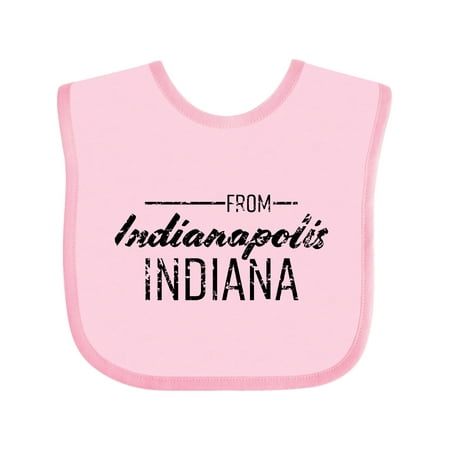 

Inktastic From Indianapolis Indiana in Black Distressed Text Gift Baby Boy or Baby Girl Bib