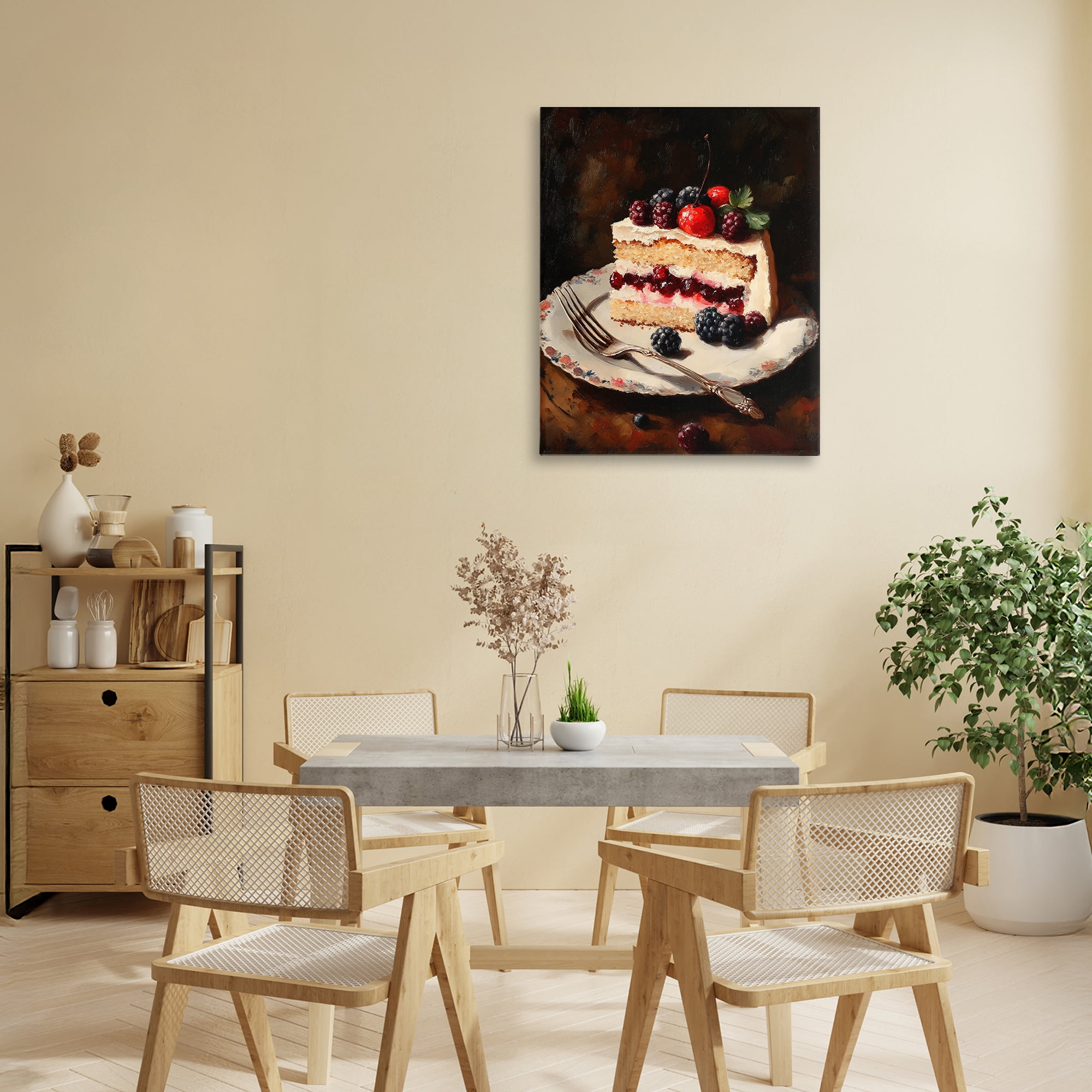 Stupell Industries Berry Topped Cake Slice Canvas Wall Art, design by Franklyn Gregory