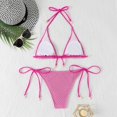 thumbnail image 5 of XIYON Bikini Sets For Women Fashion Texture Swimwear Set Lace Up Bikini Sets Beach Vacation Clothes, 5 of 5