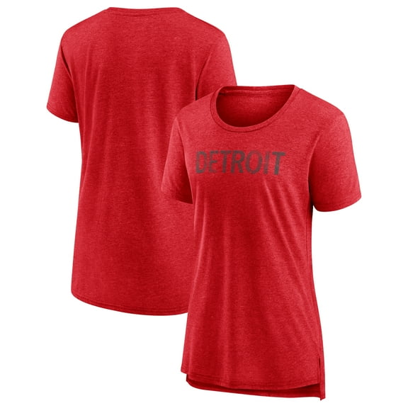 Women's Red Detroit Red Wings Slow Whistle Tri-Blend T-Shirt