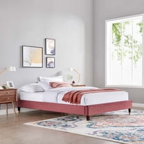 Harlow King Performance Velvet Platform Bed Frame-MOD-6271