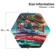 thumbnail image 2 of Fuzoiu Tropical Vacation Essentials Print Leather Coasters Set,Drink Coasters Set of 4,for Tabletop Protection, Durable PVC Coasters,Home Décor and Housewarming Gift-Hexagon, 2 of 6