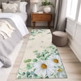 thumbnail image 4 of Spring Floral 2'x6' Runner Rugs for Hallway Kitchen Bedside Non Slip Washable, Daisy Eucalyptus Leaves Watercolor Rustic Entryway Rug Runners with Rubber Backing, Long Carpet Runner for Laundry Room, 4 of 8