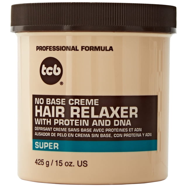 Crema alisadora para el cabello TCB sin base con proteínas y ADN, 450 ml