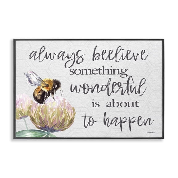 Stupell Industries Always Believe Something Wonderful Black Framed Giclee Art, design by Susie Boyer