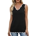 thumbnail image 2 of Women's Solid V-Neck Sleeveless Knit Sweater Tank Top Casual Layering Summer Top, 2 of 8