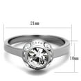 thumbnail image 2 of Luxe Jewelry Designs Women's Stainless Steel Engagement Ring with Clear Crystals - Size 5 (Pack of, 2 of 4