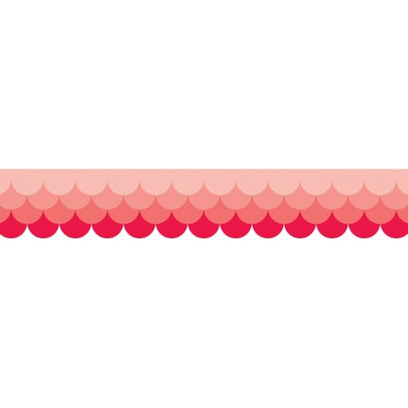 - OMBRE POPPY RED SCALLOPS BORDERS PAINT