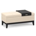 thumbnail image 3 of Oregon 42"W Rectangle Storage OttomanBench with Tray in Satin Cream Faux Leather, 3 of 15