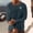 Navy, variant on Mens Light Blue Palm Tree Print Long Sleeve Shirt - 100% Polyester Relaxed Fit, Tropical Casual for Vacation & Daily Wear, Sizes M to XXXL,Size XL