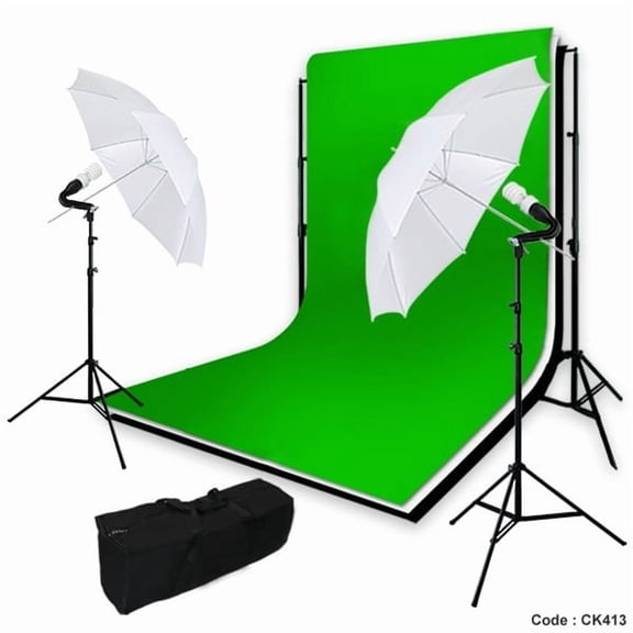 Studio Photography Umbrella Lighting W/ Background Support Kit Carry Case for Studio, Portrait, Video Shooting