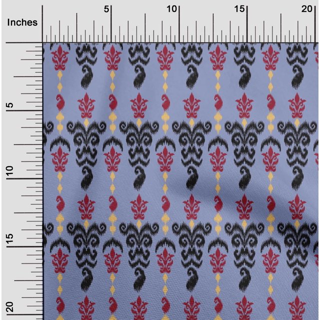 oneOone Polyester Lycra Fabric Stripe & Paisley Ikat Printed Craft Fabric BTY 56 Inch Wide
